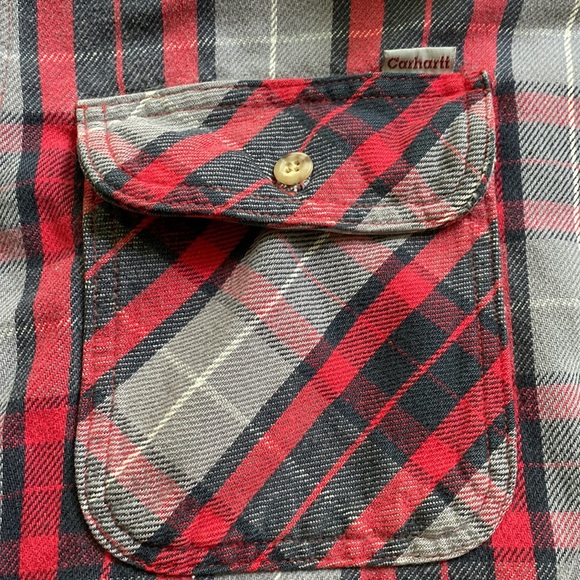 Carhartt Vintage Worn Men’s Flannel Button Down Shirt size Large - Picture 5 of 12